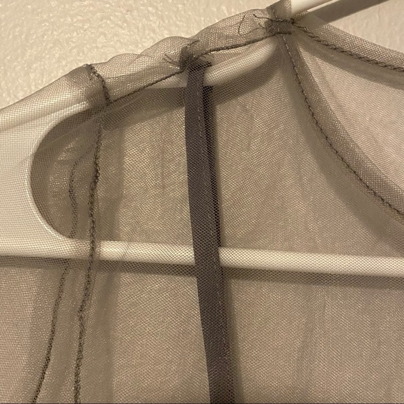 Topshop Gray Mesh Sheer Overlay Dress NWT US 4 #10J80K - Picture 5 of 15